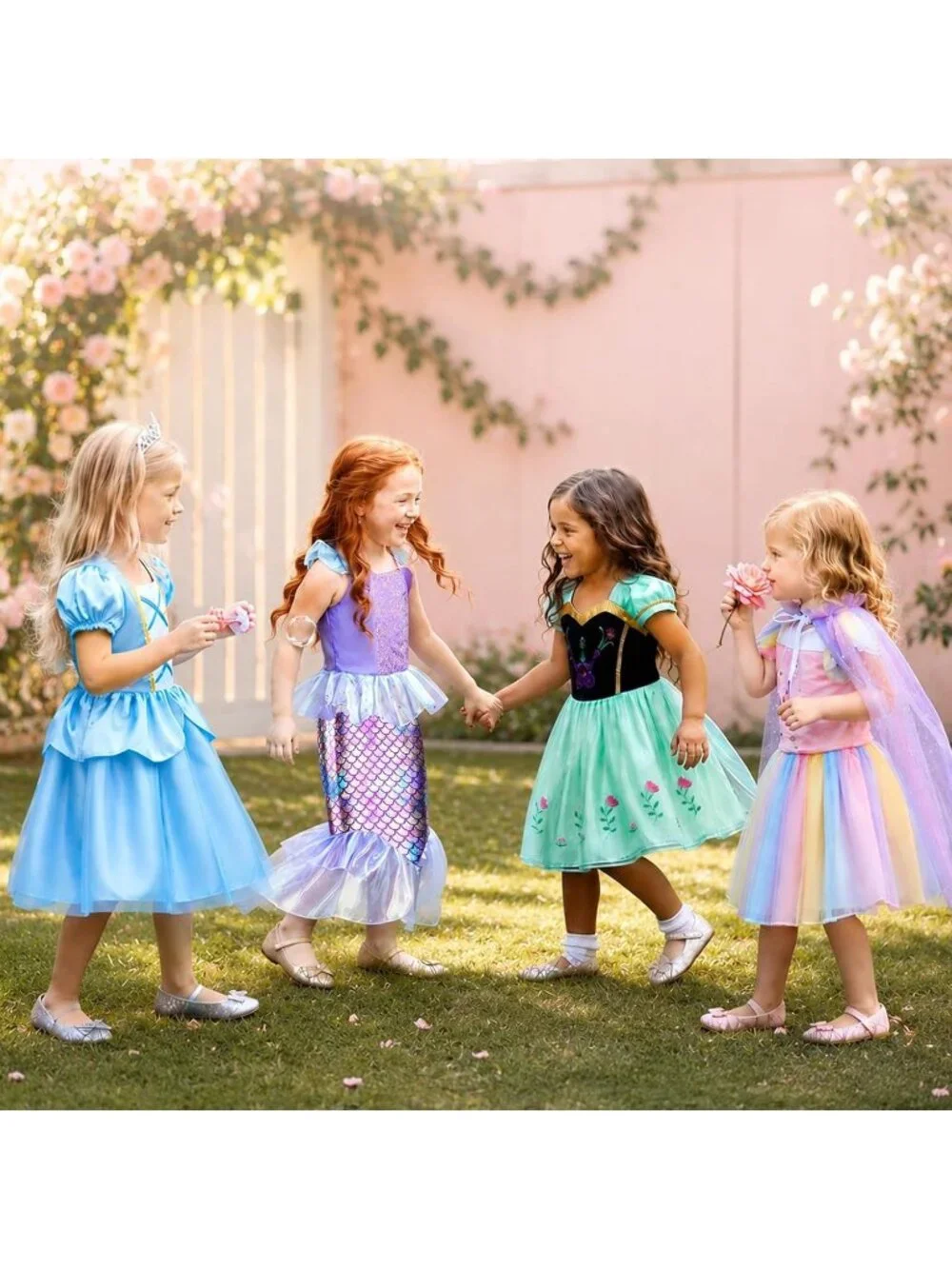 Princess Dress Up Trunk 16PCS Costume Set for Girls Birthday Gift - Pink